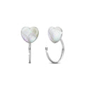 Boxed Solid 925 Sterling Silver Heart Resin Hook Earrings Set