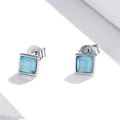 Boxed Solid 925 Sterling Silver Whimsical and Earrings Set in Baby Blue