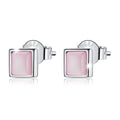 Boxed Solid 925 Sterling Silver Whimsical and Earrings Set in Baby Pink