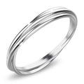 Boxed Solid 925 Sterling Silver Interlocking Bangle and Ring Set