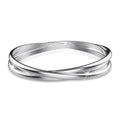 Boxed Solid 925 Sterling Silver Interlocking Bangle and Ring Set