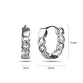 Boxed Solid 925 Sterling Silver Curb Chain Ring and Earrings Set