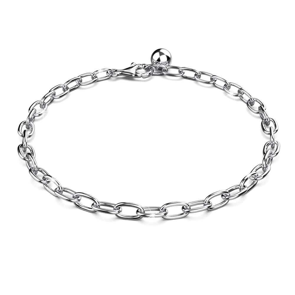 Boxed Solid 925 Sterling Silver Infinity Love Bracelet and Ring Set