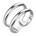 Boxed Solid 925 Sterling Silver Go For Classic 2 Pc Ring Set