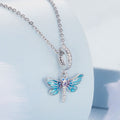 Boxed 925 Sterling Silver Dragonfly at Disco Charm & Earrings Set