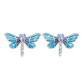 Boxed 925 Sterling Silver Dragonfly at Disco Charm & Earrings Set