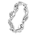 Boxed Solid 925 Signature Silver Entwined Garden Ring & Signature Silver Olive Leaves  Arc Earrings