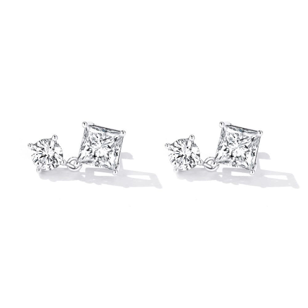 Boxed Solid 925 Signature Silver Diamond Cut Duchess Slim Ring & Crystal Drop Earrings