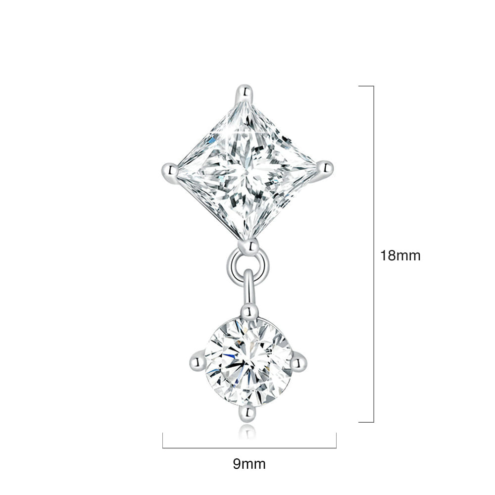 Boxed Solid 925 Signature Silver Diamond Cut Duchess Slim Ring & Crystal Drop Earrings