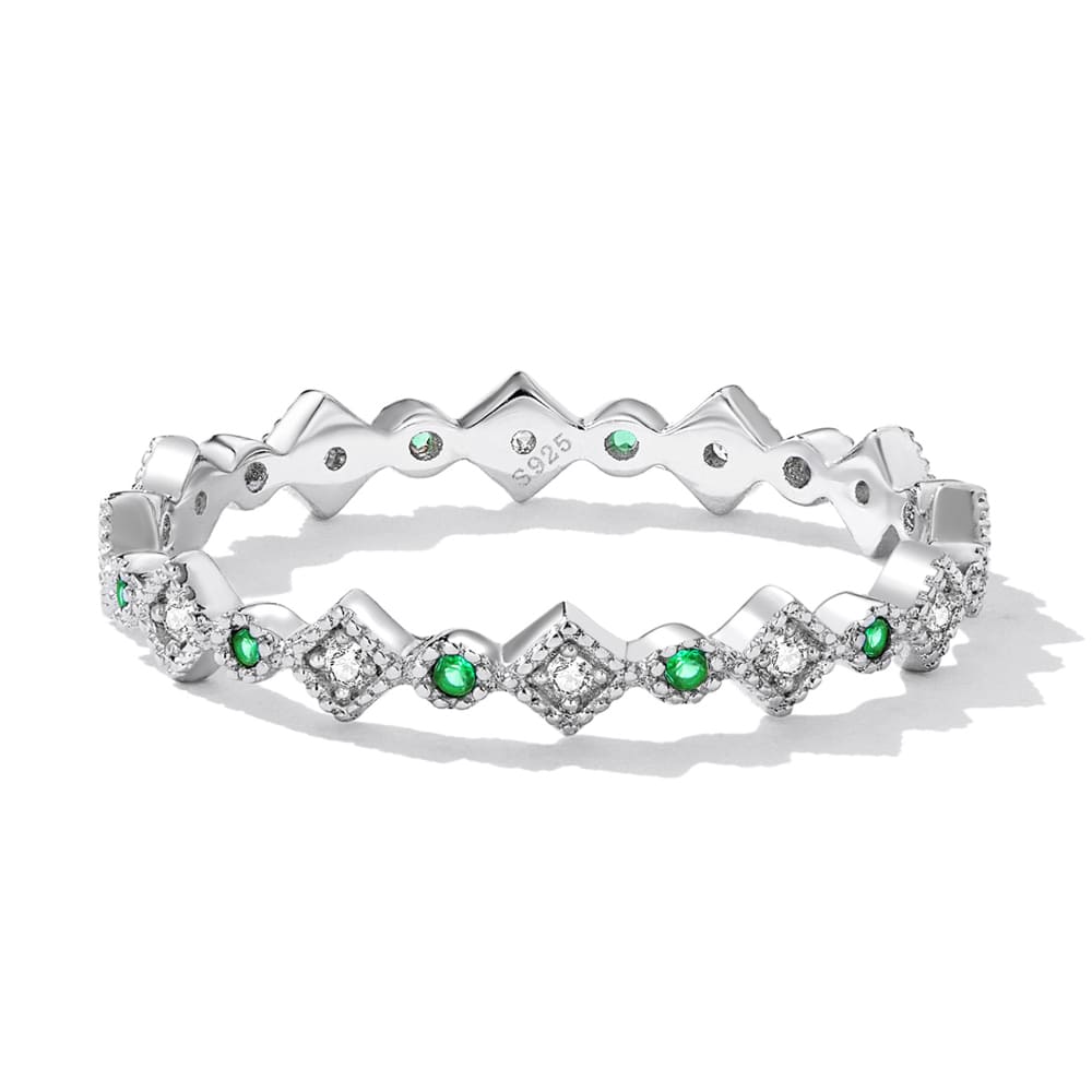 Boxed Solid 925 Signature Silver Diamond Cut Duchess Slim Ring & Crystal Drop Earrings