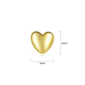 Boxed Solid 925 Signature Silver Wide Golden Heart Ring & Queen Of Hearts Stud Earrings In Gold