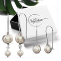 Boxed Solid 925 Signature Silver Pearl Dynasty Hook & Ancestry Pearl Earrings.