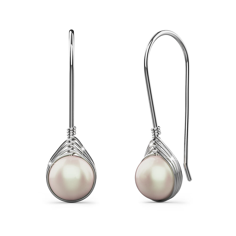 Boxed Solid 925 Signature Silver Pearl Dynasty Hook & Ancestry Pearl Earrings.