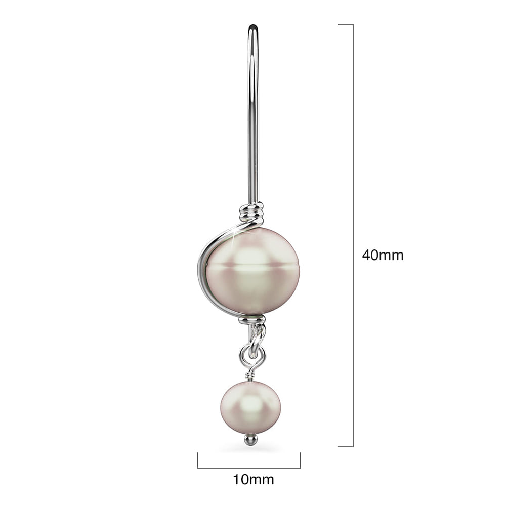 Boxed Solid 925 Signature Silver Pearl Dynasty Hook & Ancestry Pearl Earrings.