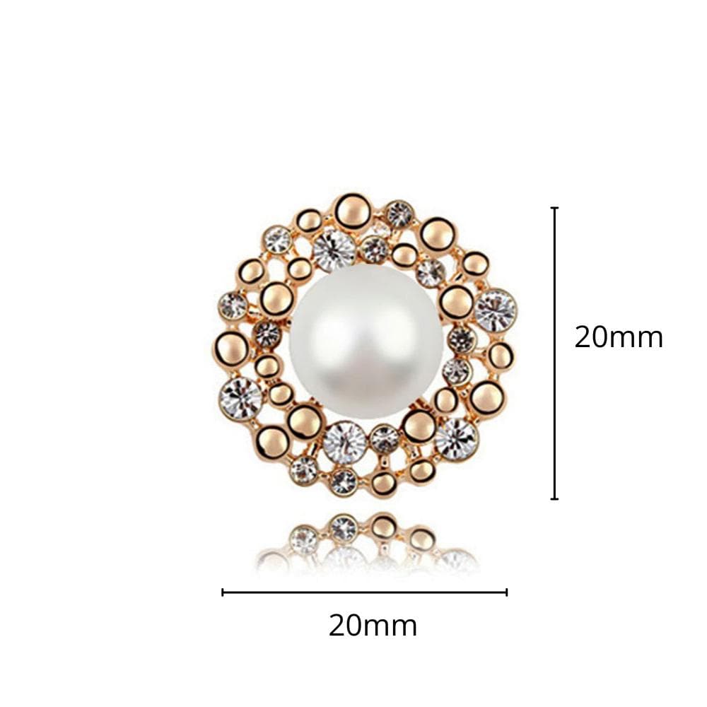 Stud Earrings White Embellished with Swarovski® Crystal Pearls - Brilliant Co