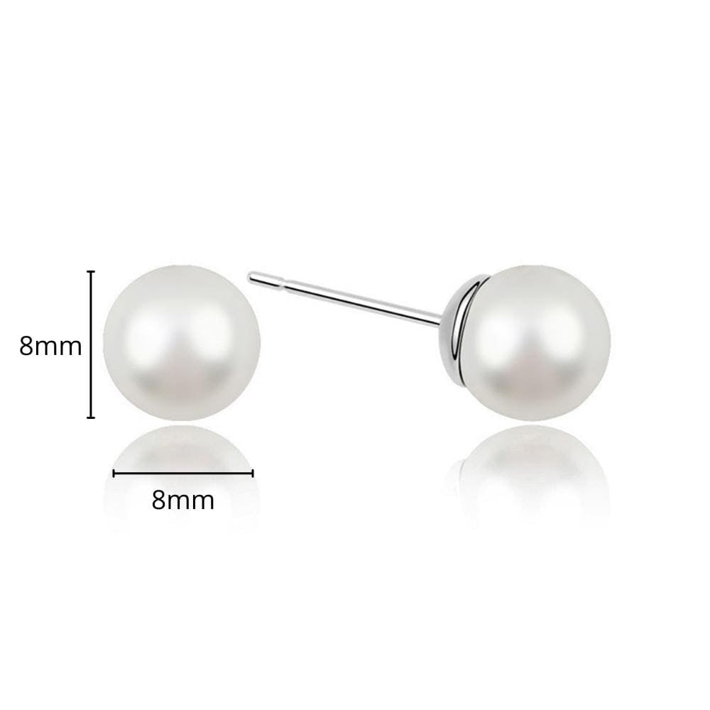 Pearl Stud Earrings White Embellished with Swarovski® Crystal Pearls - Brilliant Co