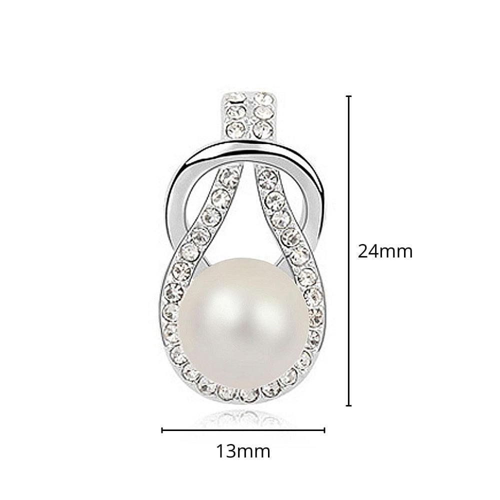 Pearl Drop Earrings White Embellished with Swarovski® Crystal Pearls - Brilliant Co