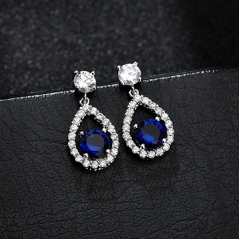 Fenella Bloom Earrings in Sapphire - Brilliant Co