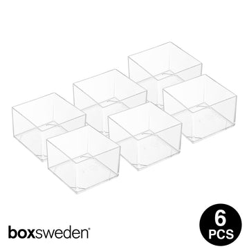 Boxsweden  CRYSTAL MICRO TRAY /COSMETIC ,CRAFT & STATIONARY  ORGANISER- XTRA SMALL 6PCS