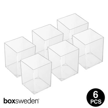 Boxsweden  CRYSTAL MICRO TRAY /COSMETIC ,CRAFT & STATIONARY  ORGANISER SMALL 6PCS