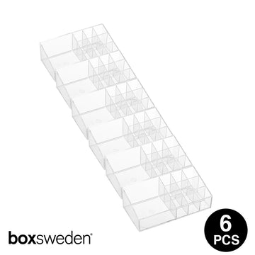 Boxsweden  CRYSTAL MICRO STATION/COSMETIC ACCESSORY ORGANISER  10 SECTION 6PCS