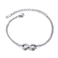 Minimalistic Infinity Double Chain Casual White Gold layered Bracelet