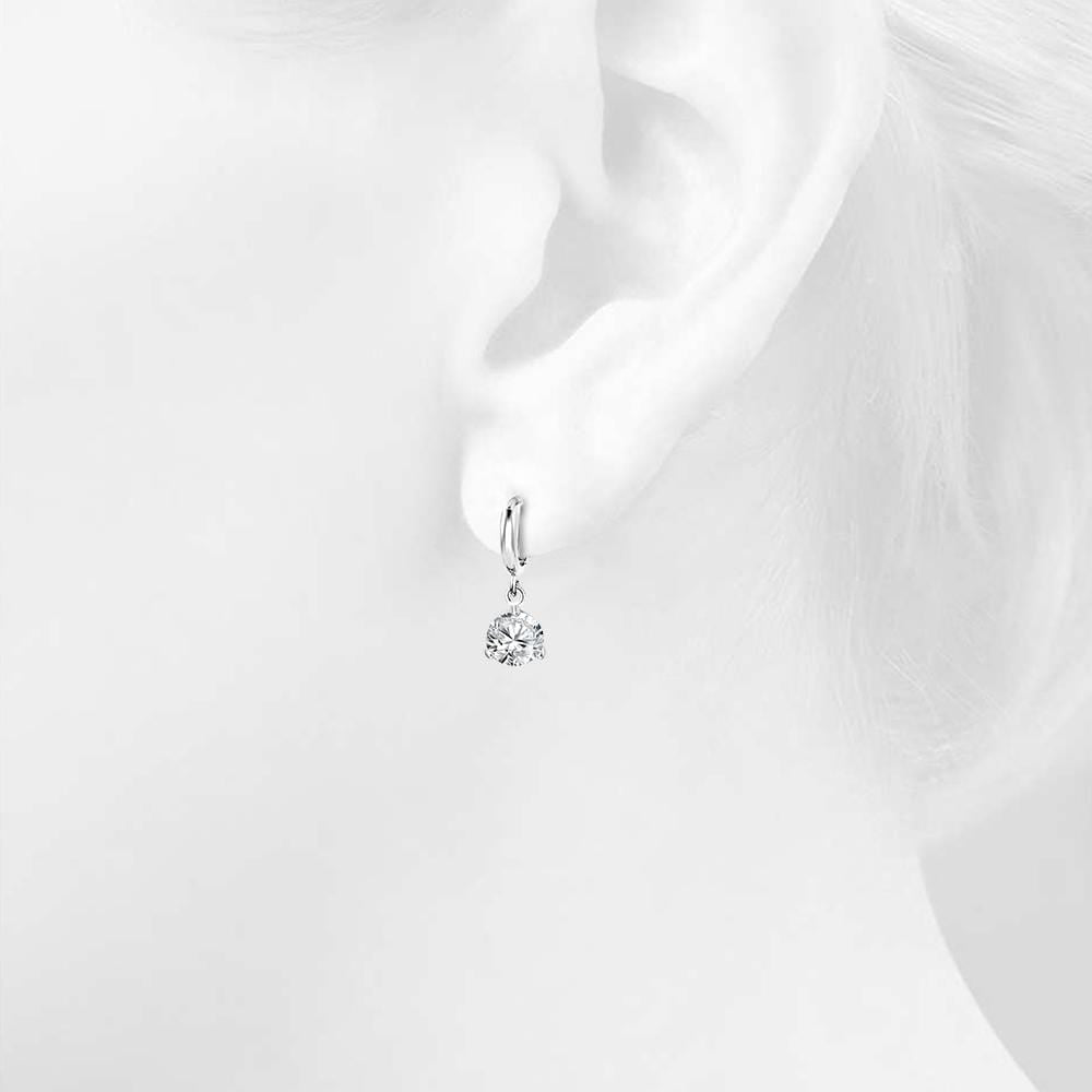 Round Crystal Drop Earrings - Brilliant Co