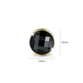 Onyx Gold Button Stud Earrings - Brilliant Co