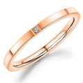 Single Stone Modern Design Rose Gold Layered Ring