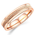 Sandy Textured Modern Rose Gold Layered Ring