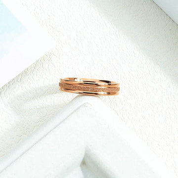 Sandy Textured Modern Rose Gold Layered Ring