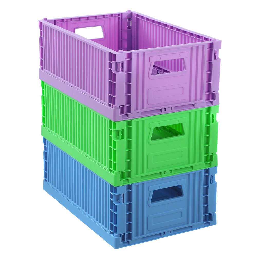 Boxsweden FOLDAWAY CRATE LGE 43X29X16CM 3 ASSTD
