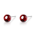 Scarlet Red Ball Stud Earrings - Brilliant Co