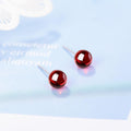Scarlet Red Ball Stud Earrings - Brilliant Co