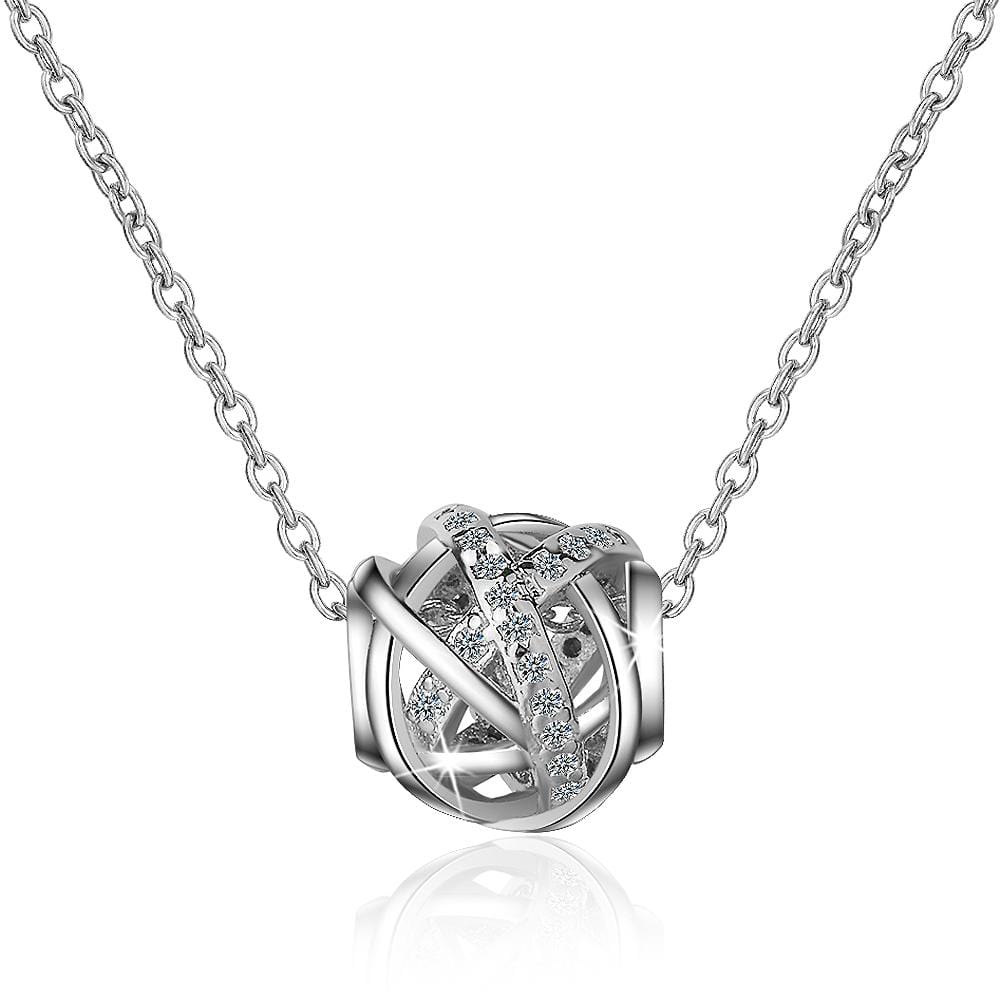 CZ Takraw Ball Charm Necklace - Brilliant Co