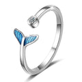 Fantasy Mermaid Fishtail with Clear Created Diamond Ring - Brilliant Co