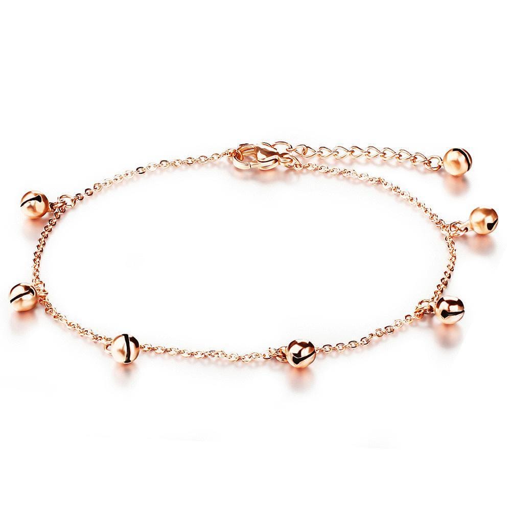 Bell Charm Rose Gold Anklet - Brilliant Co