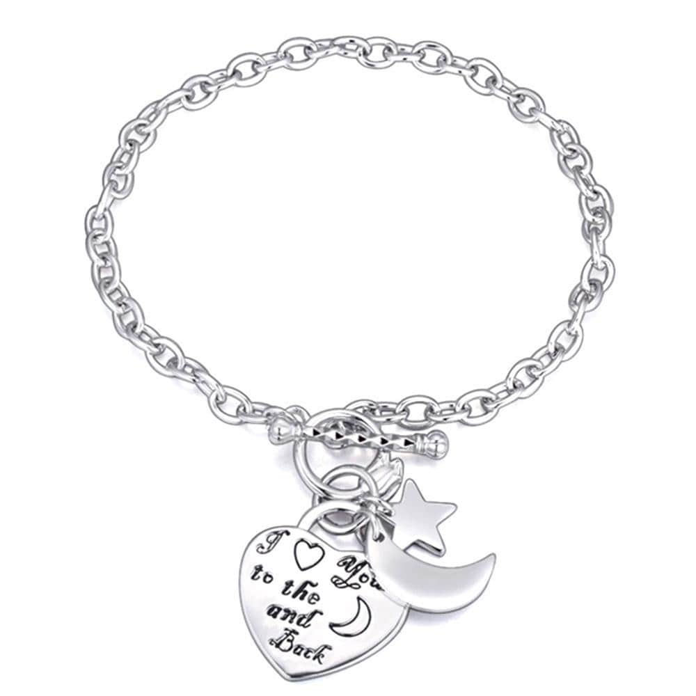 Love You To The Moon And Back Toggle Belcher Chain Bracelet