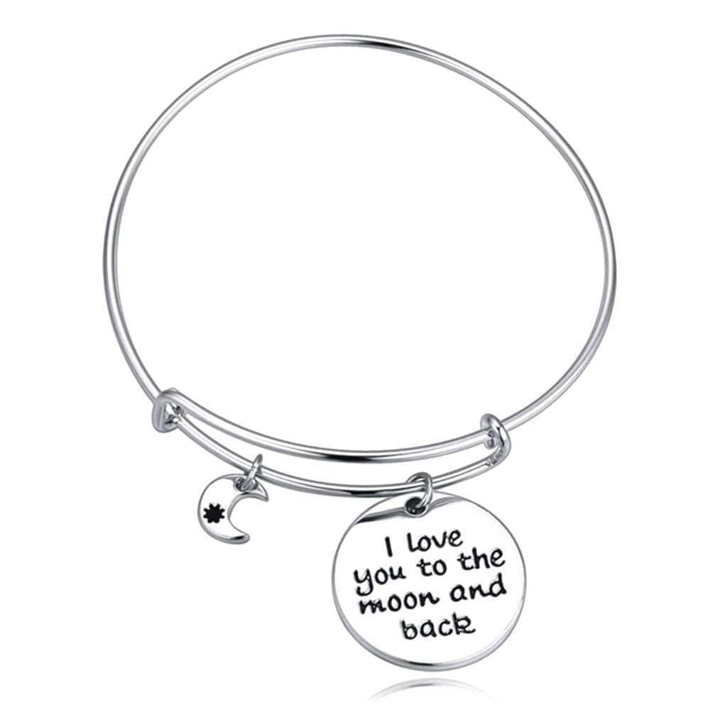 Love You To The Moon And Back Toggle Tubular Adjustable Bangle