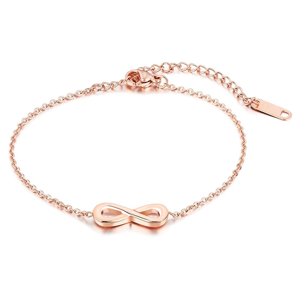 Single Infinity Charm Bracelet Rose Gold