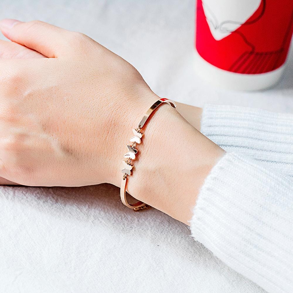 Dreamer Butterfly Banglet In Rose Gold