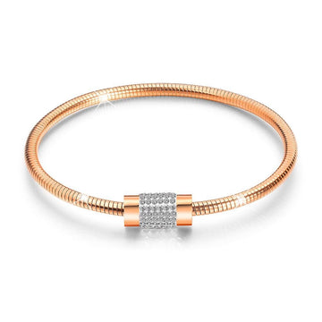 Barrel Clasp Snake Chain Bracelet Rose Gold