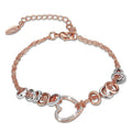 Lovely Hearts Zircon Embellished Two Tone Gold Layered Charm Bracelet