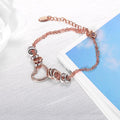 Lovely Hearts Zircon Embellished Two Tone Gold Layered Charm Bracelet