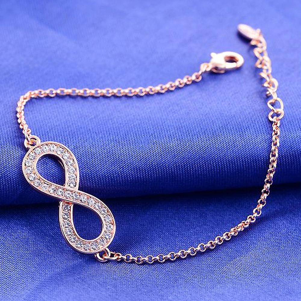 Beyond Infinity CZ Chain Rose Gold Layered Bracelet