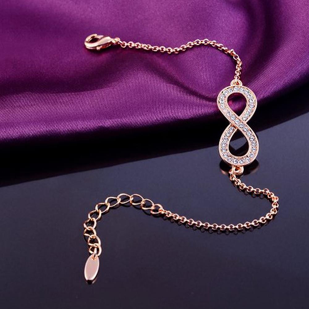 Beyond Infinity CZ Chain Rose Gold Layered Bracelet