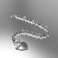 Diamond cut Belcher Chain T-lock Toggle Bracelet in White Gold Layered Steel Jewellery