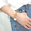 Diamond cut Belcher Chain T-lock Toggle Bracelet in Gold Layered Steel Jewellery