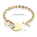 Diamond cut Belcher Chain T-lock Toggle Bracelet in Gold Layered Steel Jewellery