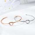 Single Knotted Tie Promise Open Cuff Bangle in Rose Gold Layered Steel Jewellery - Brilliant Co